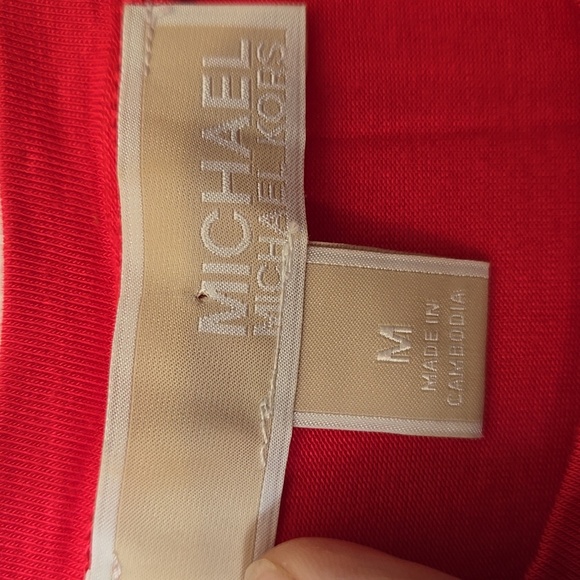 Michael Kors, Tank, Blouse Sleeveless, Coral, Pink, Layered Look, Scoop Neckline - Picture 3 of 9